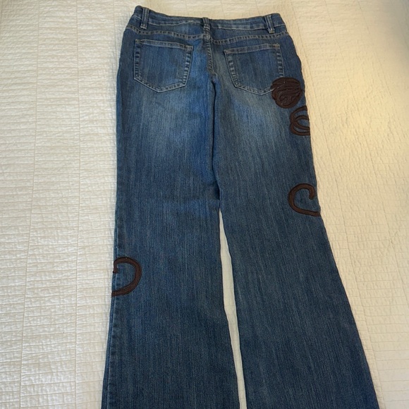 Boston Proper 4 Flare Denim Embellished Leg Like New Vintage Y2K - Picture 4 of 9